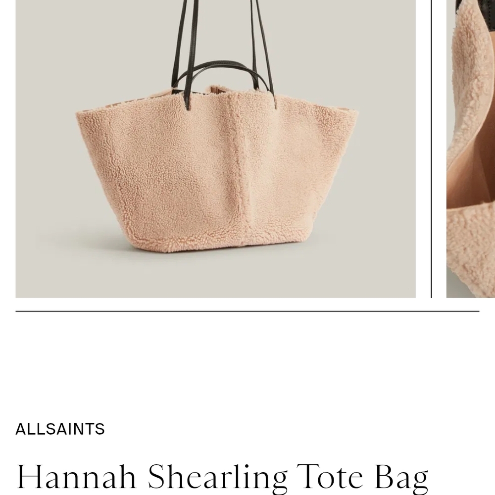 All Saints reversible Shearling Tote Bag - beige
